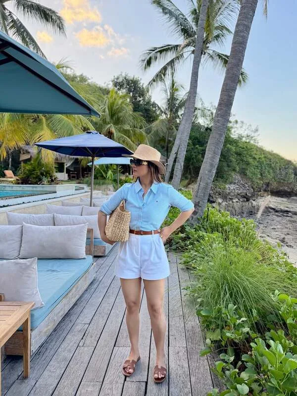 Striped Shirt And White Shorts