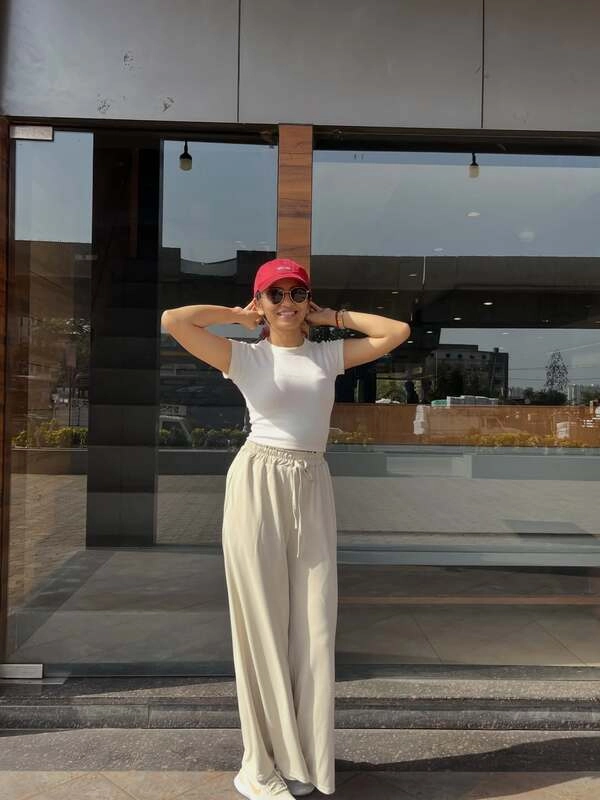 Cream Wide-Leg Trousers