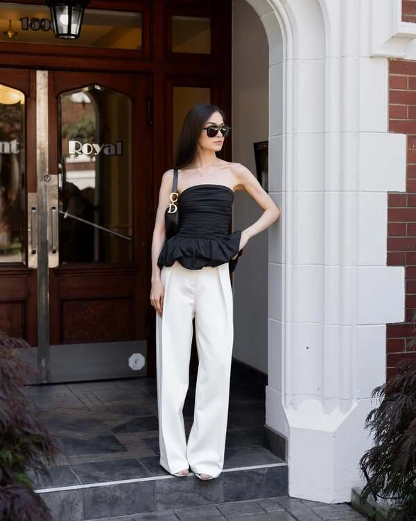 Black Peplum Corset Top