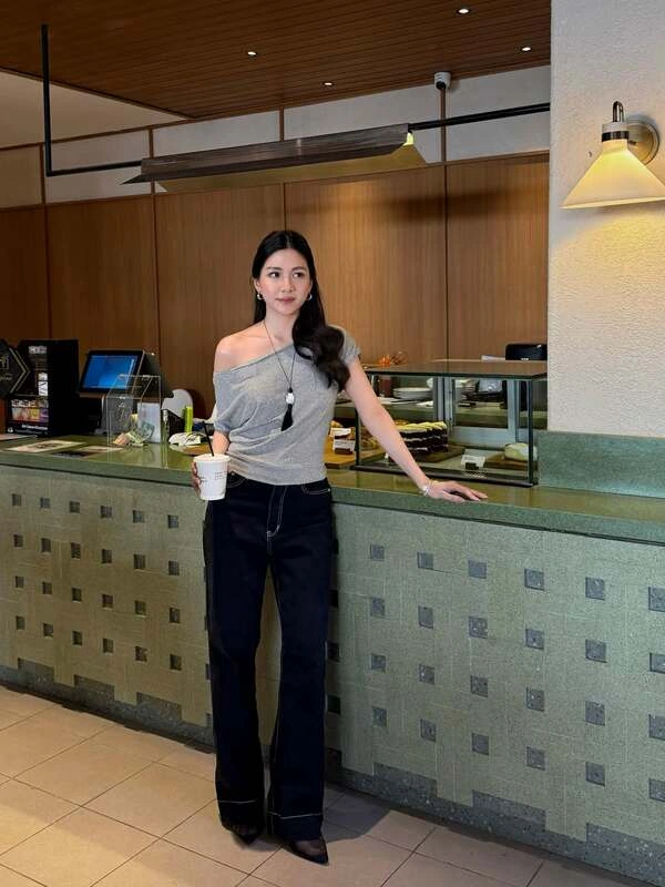 Off-Shoulder Top And Jeans