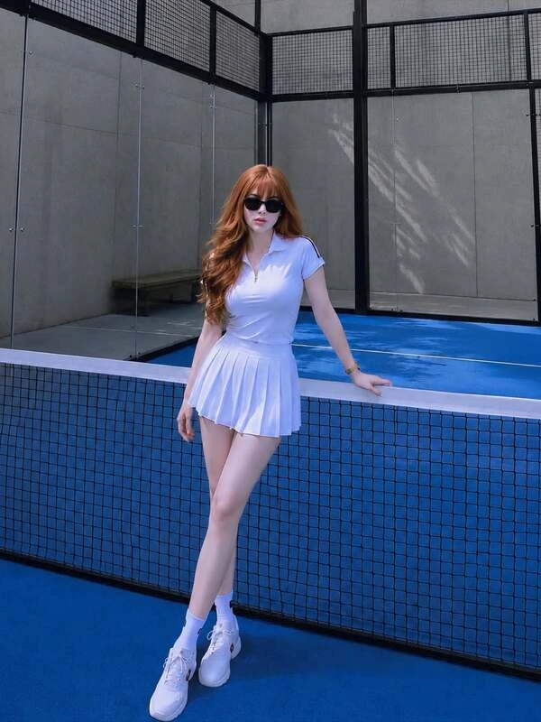 White Tennis Skirt Set