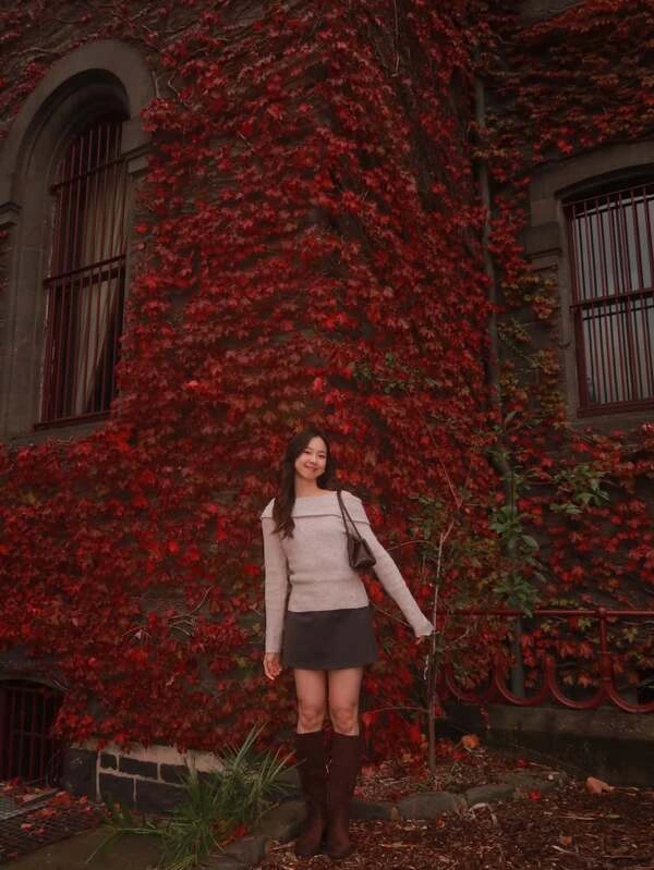 Off-Shoulder Sweater And Mini Skirt