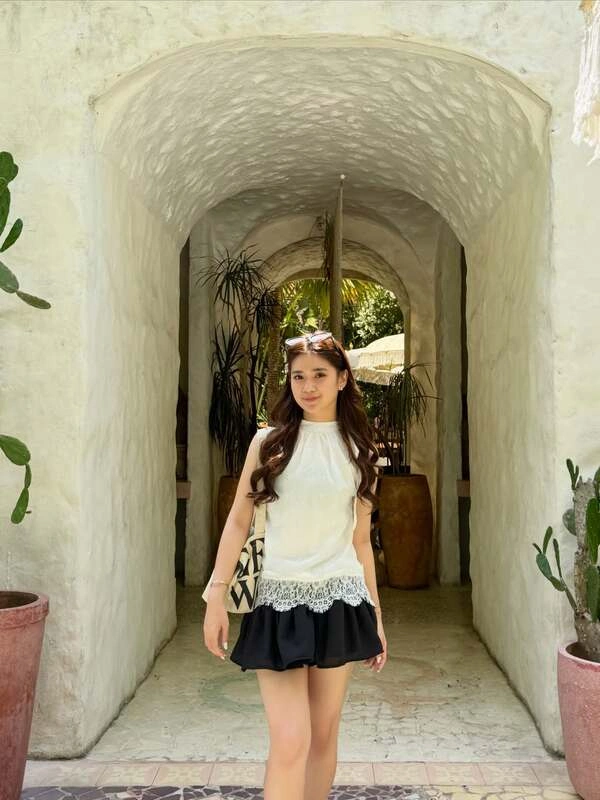 White Top Black Skirt