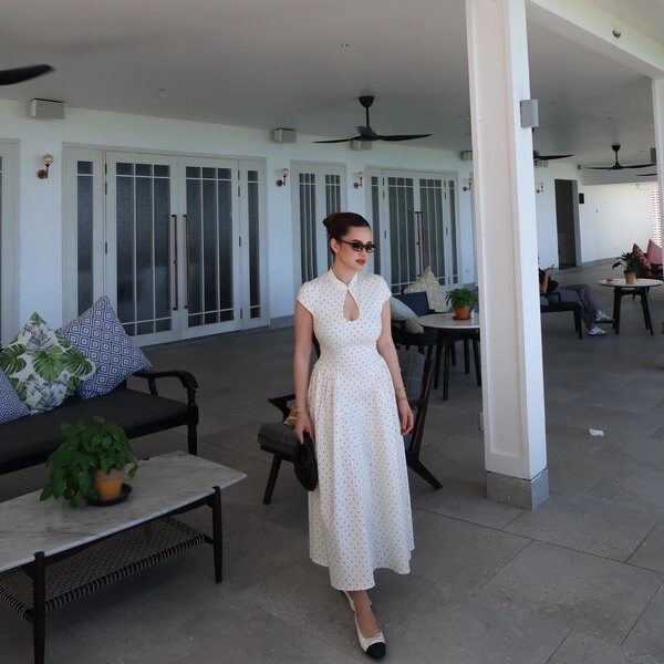  Polka Dot Midi Dress