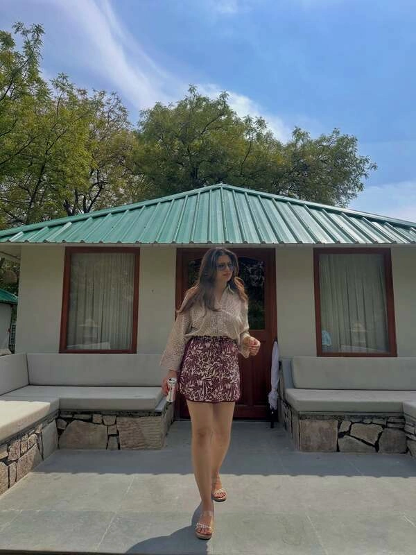 Cream Crochet Top And Floral Skirt