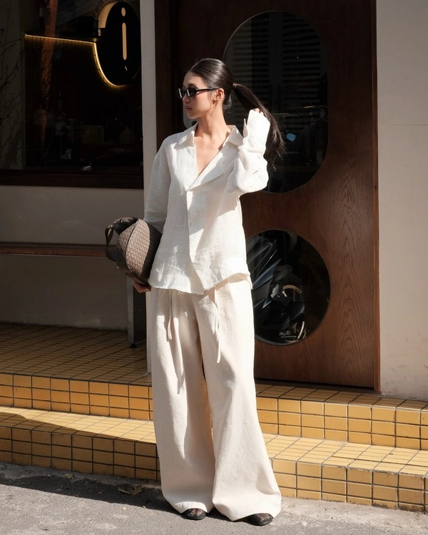 Linen Shirt & Wide-Leg Set