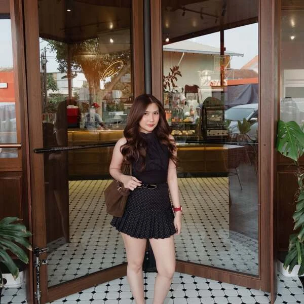Black Halter Top Polka Dot Skirt