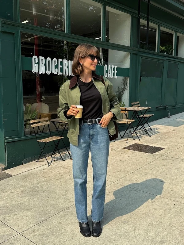 Utility Jacket and Straight Jeans