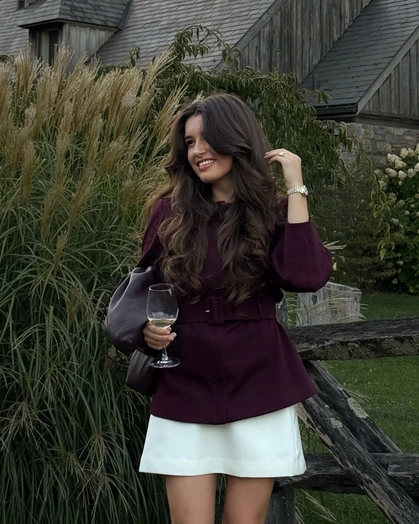 Plum Belted Jacket