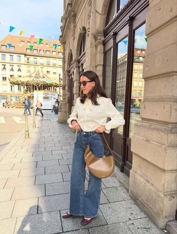 Cream Bow Blouse