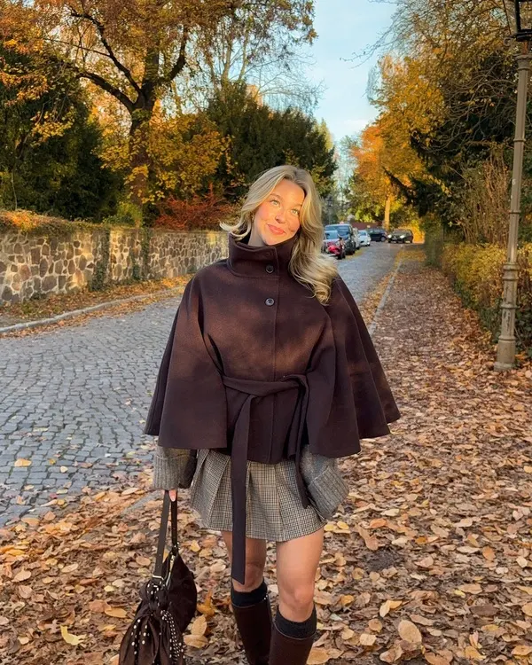 Belted Cape Coat Look