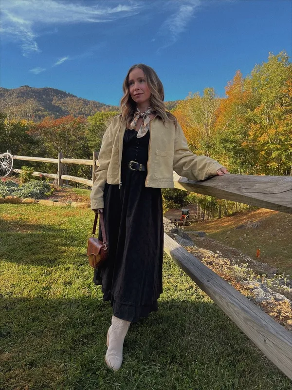 Cropped Jacket, Maxi Dress