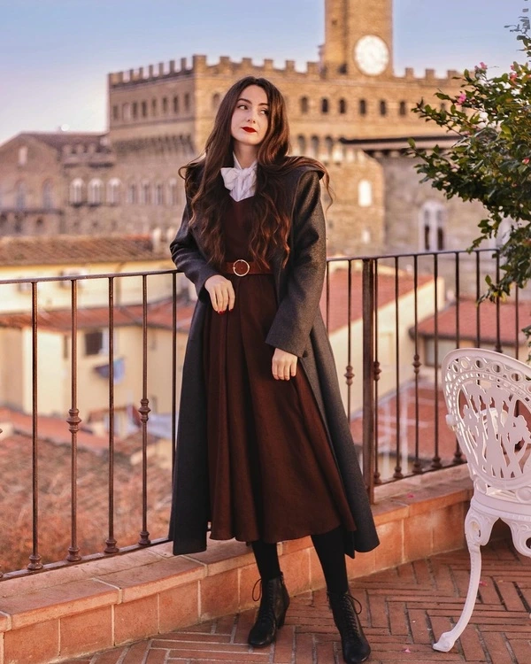 Brown Midi Dress Outfit