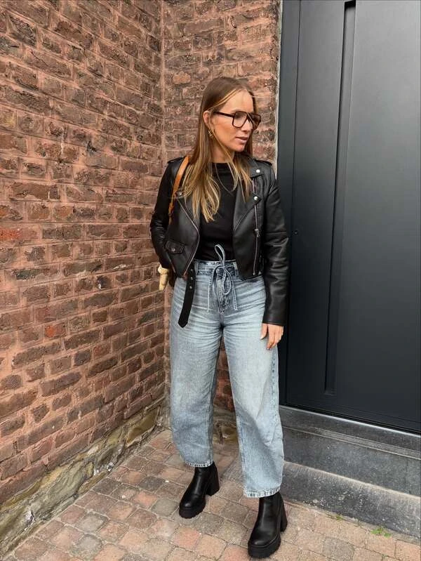 Black Leather Moto Jacket