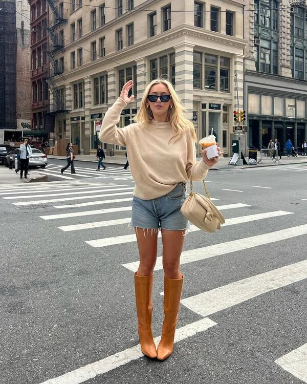 Denim Shorts Fall Outfit