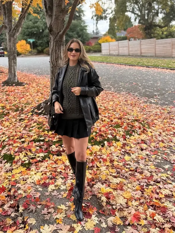 Leather Jacket Sweater