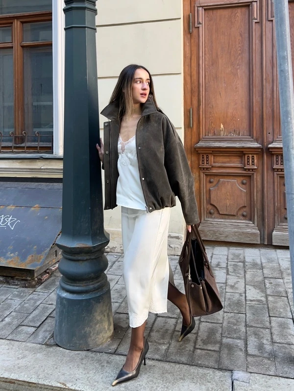 Slip Dress Bomber