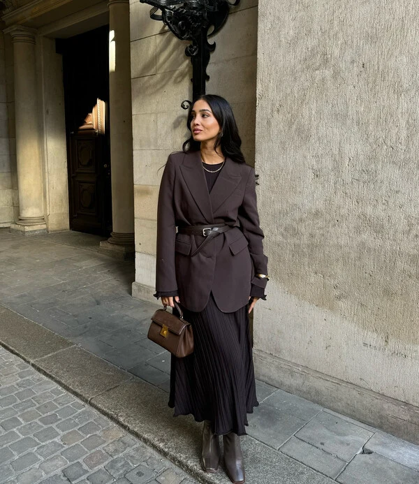 Belted Brown Blazer