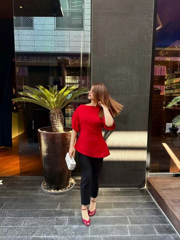 Red Puff Sleeve Top