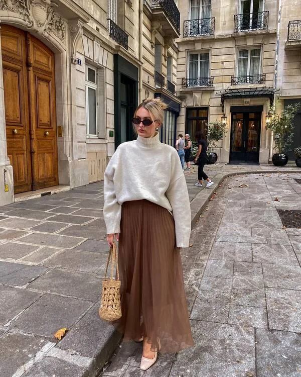 Cream Sweater Skirt