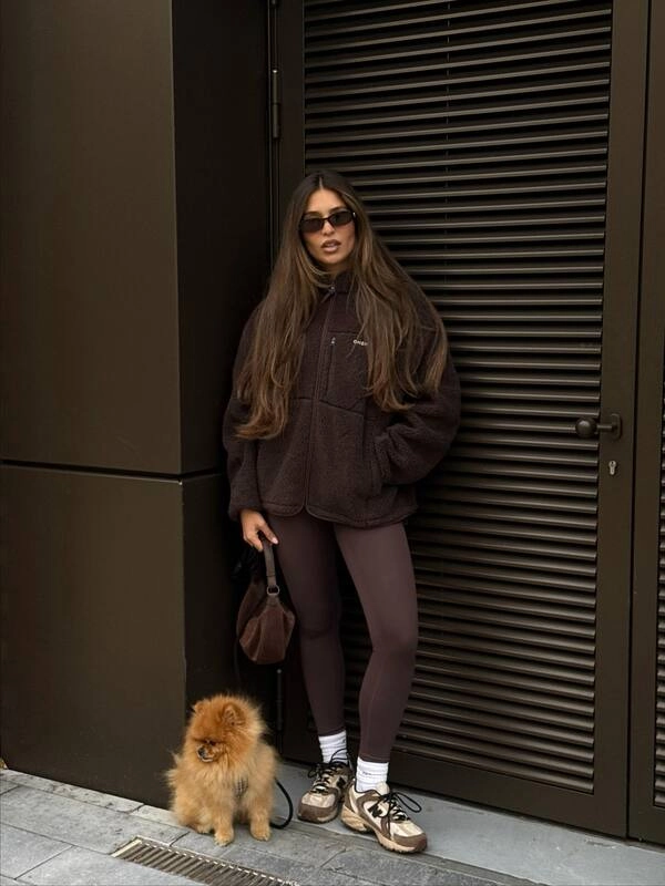 Brown Fleece Leggings