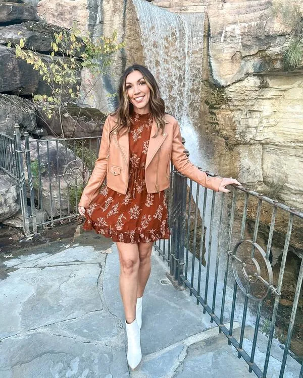 Rust Floral Dress