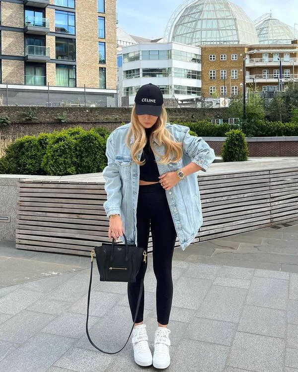 Denim Jacket Black Leggings