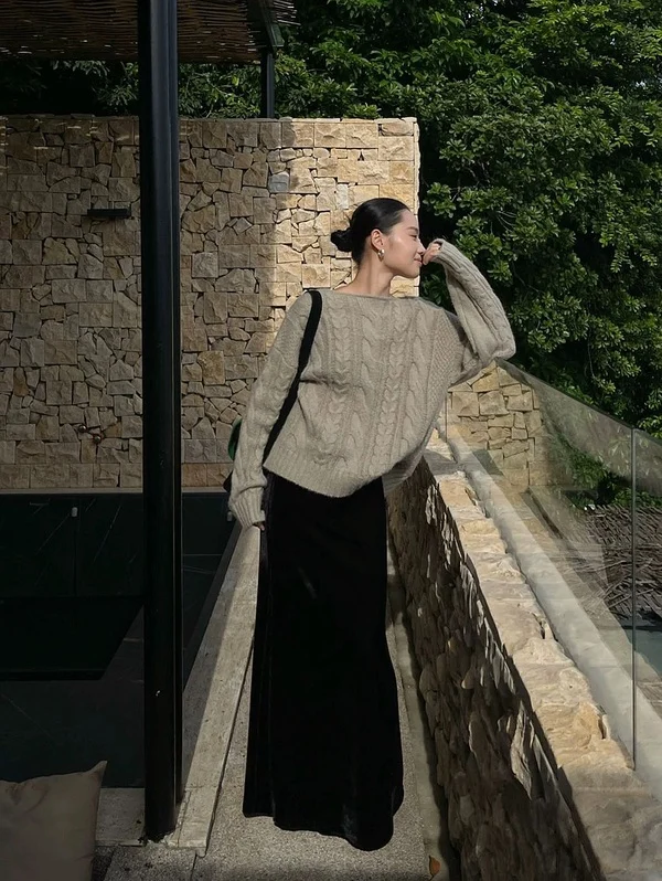 Cable Knit Sweater Outfit