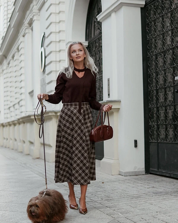 Plaid Midi Skirt