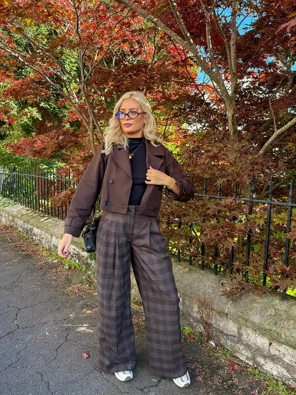 Brown Jacket Plaid Trousers