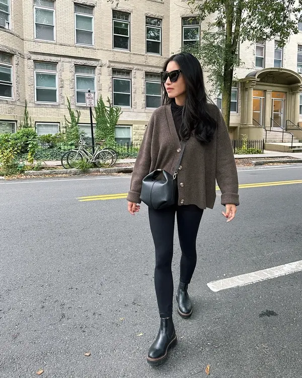 Brown Cardigan Look