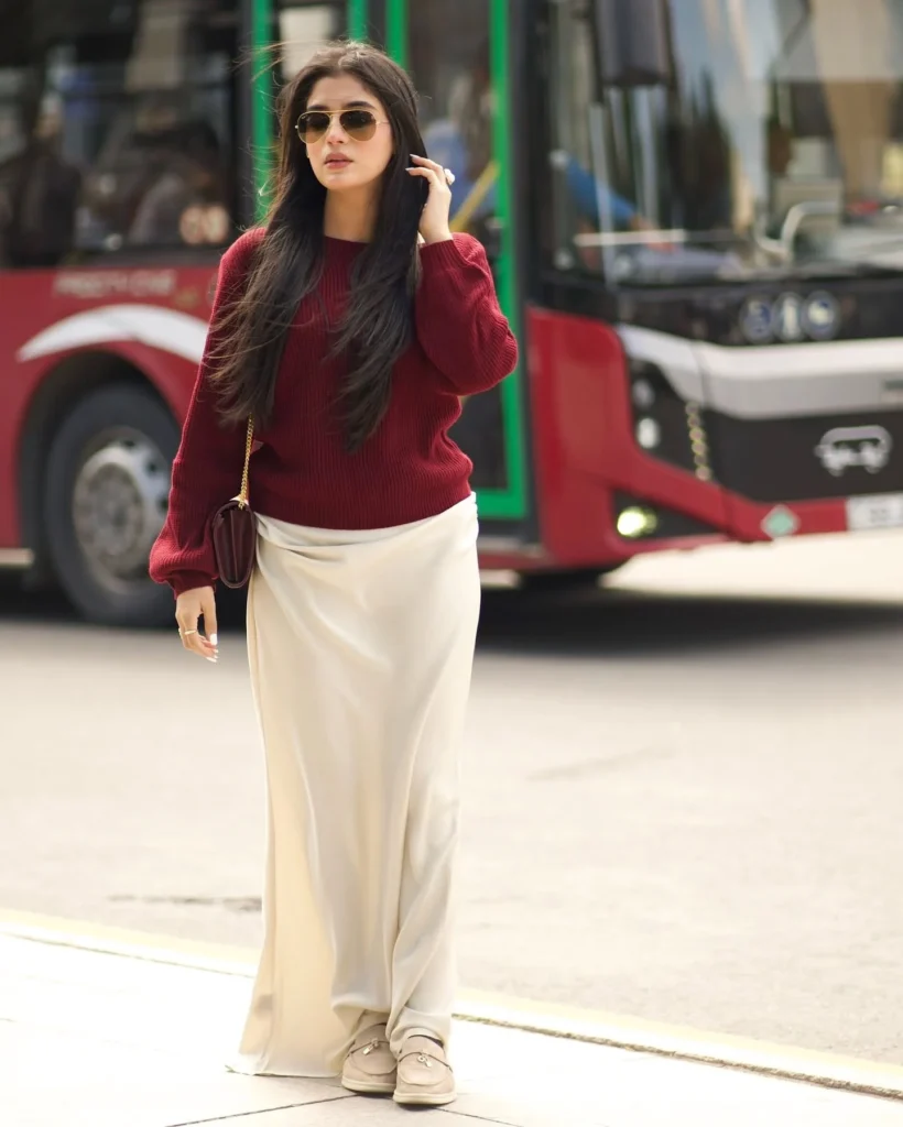 Burgundy Sweater Outfit