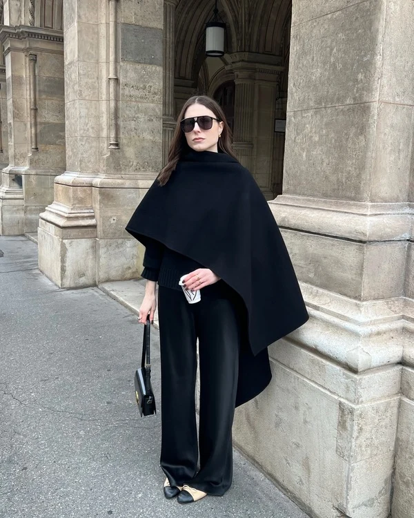 All Black Cape Look