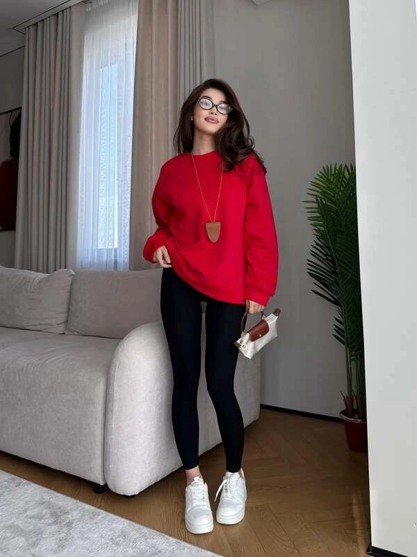 Red Sweatshirt and Leggings