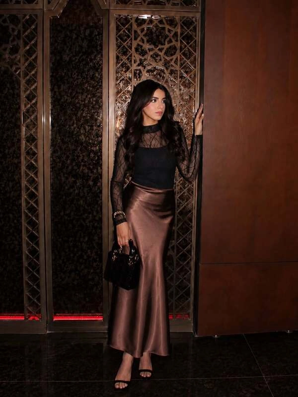 Satin Maxi Skirt Outfit