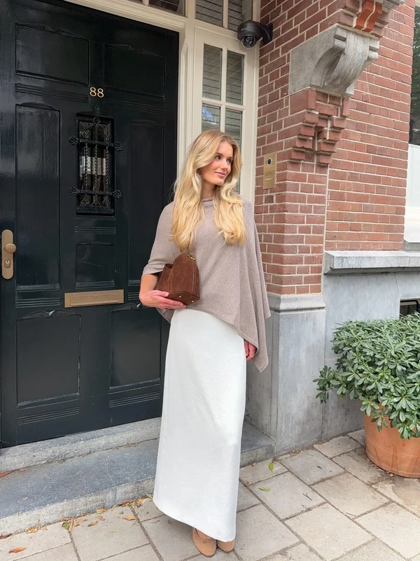 Draped Poncho Look