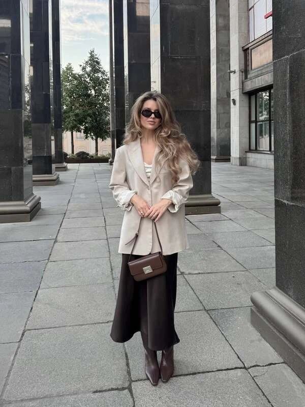 Beige Oversized Blazer