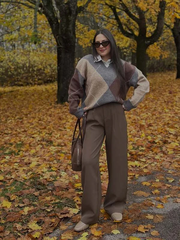 Argyle Sweater Outfit