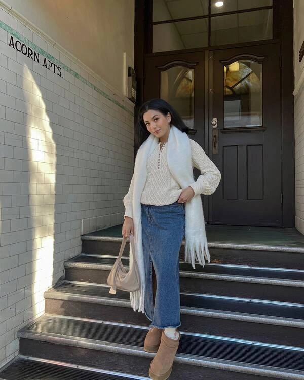 Denim Skirt Fall Look