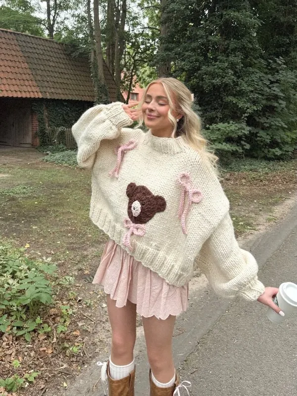Teddy Bear Knit Sweater