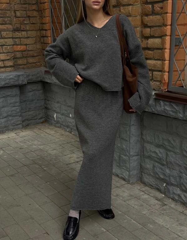 Grey Knit Set