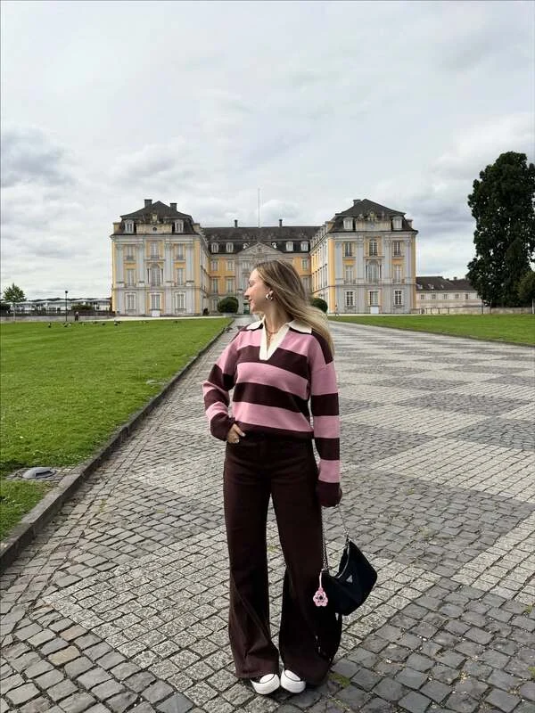 Striped Polo Sweater Outfit