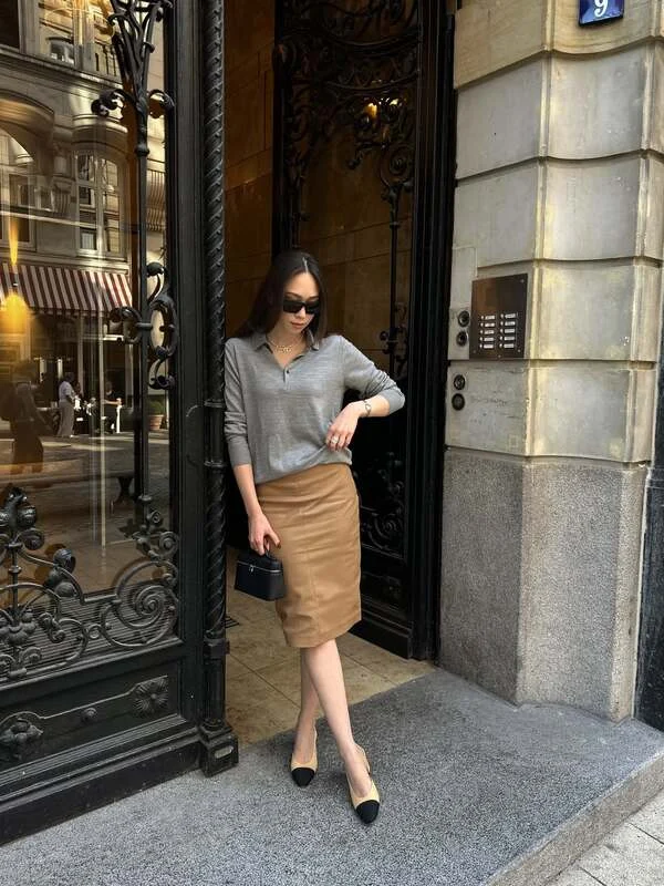Gray Knit Polo Outfit
