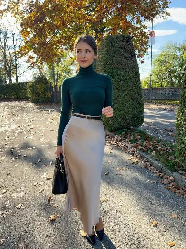 Satin Skirt Outfit