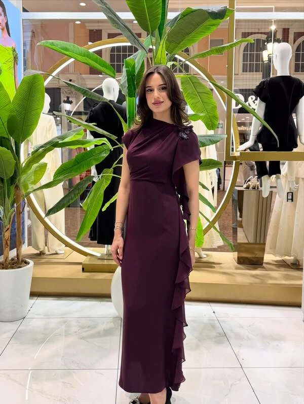 Plum Ruffle Dress