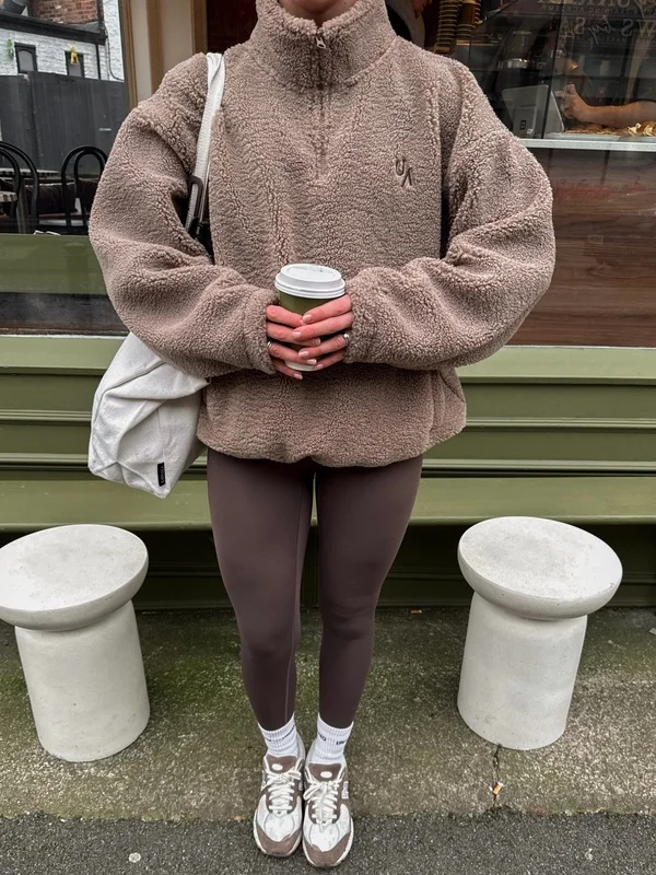 Sherpa Quarter-Zip Look