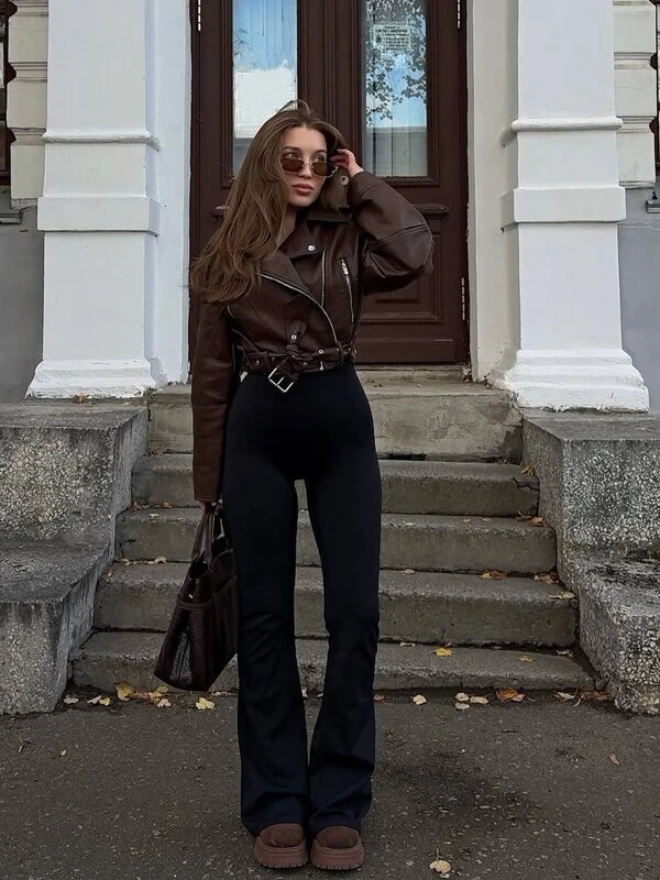 Suede Blouse And Trousers