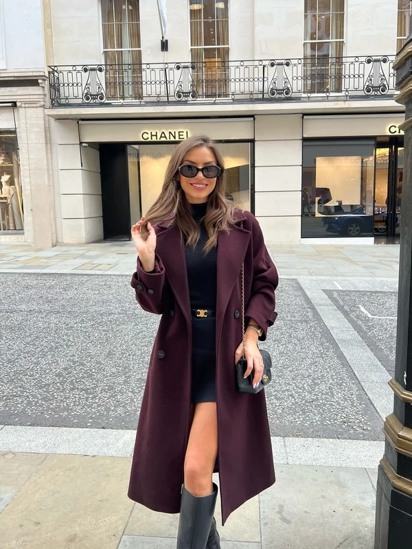 Long Burgundy Coat
