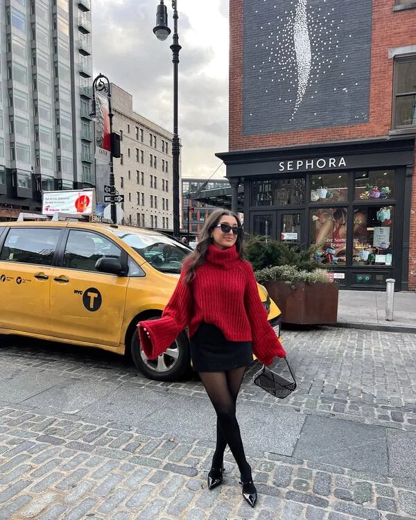 Red Chunky Turtleneck