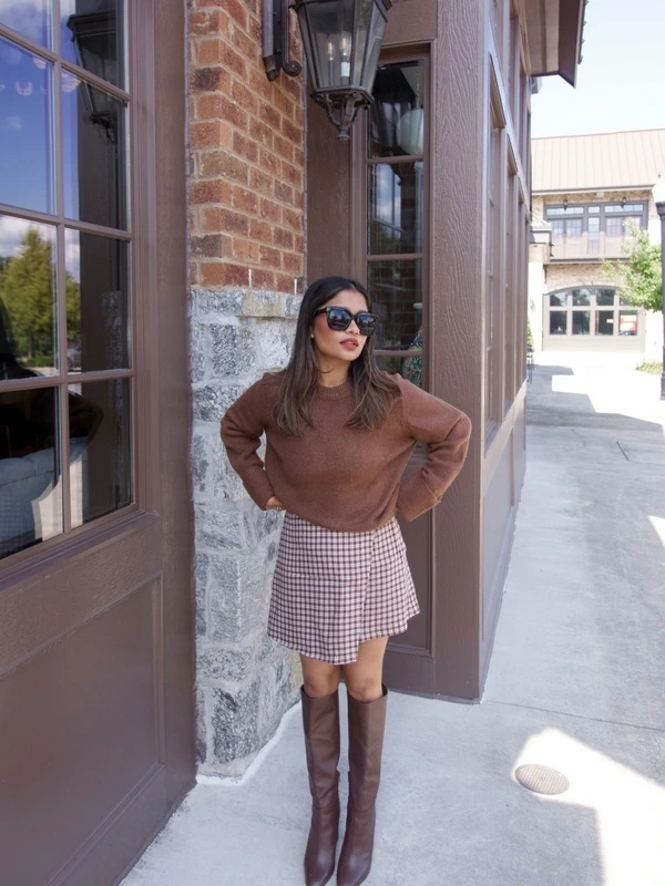 Brown Knit Sweater Look